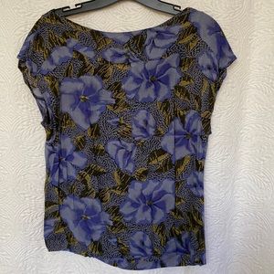 Anthropologie blouse with keyhole tie back 💜💛